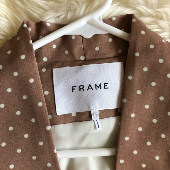 Frame Smoking Jacket in Polka Dot Almondine Multi - Picture 9 of 11